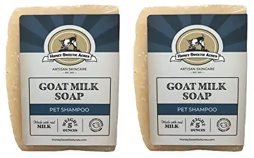 Honey Sweetie Acres Premium Pet Shampoo Goats Milk Essential Oil Bar - FIX Your PET'S Skin! (Pack of 2)