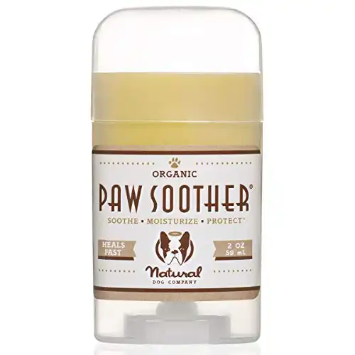 Natural Dog Company Paw Soother Stick (2 oz) | All Natural Organic Healing Balm | Soothes Dry, Cracked, and Rough Paws | Vegan and Veterinarian Approved | Convenient Moisturizing Travel Stick