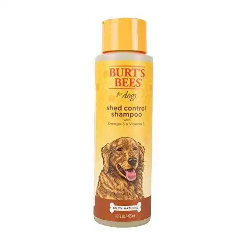 Burt's Bees for Dogs Natural Shed Control Shampoo with Omega 3s and Vitamin E | Puppy and Dog Shampoo, 16 Ounces