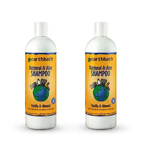 earthbath Oatmeal & Aloe Pet Shampoo - Vanilla & Almond, Itchy & Dry Skin Relief, Soap-Free, for Dogs & Cats, 100% Biodegradable & Cruelty Free, Give Your Pet That Heavenly Scent -...