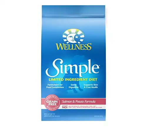 Wellness Simple Natural Grain Free Limited Ingredient Dry Dog Food, Salmon and Potato Recipe, 24-Pound Bag