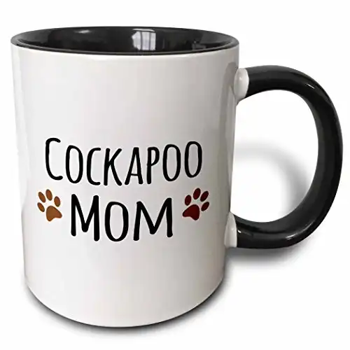 3dRose Cockapoo Dog Mom Mug, 11 oz, Black