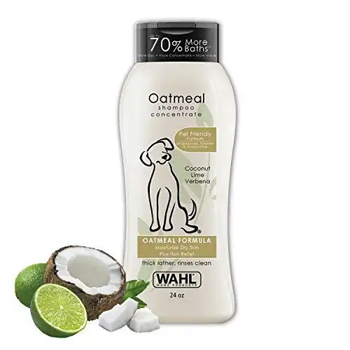 Wahl Dry Skin & Itch Relief Pet Shampoo for Dogs – Oatmeal Formula with Coconut Lime Verbena & 100% Natural Ingredients – 24 Oz