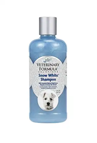 Veterinary Formula Solutions Snow White Shampoo for Dogs and Cats, 17 oz – Safely Remove Stains Without Bleach or Peroxide – Gently Cleanses, Deodorizes and Brightens White Coat – Fresh Scent