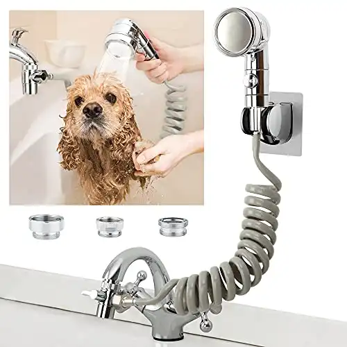 ZCONIEY Sink Faucet Sprayer Attachment Hair Pet Rinser Showerhead with Stop Water-saving Function