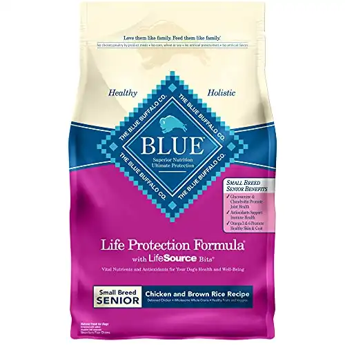 Blue Buffalo Life Protection Formula Natural Senior Small Breed Dry Dog Food, Chicken and Brown Rice 6-Lb