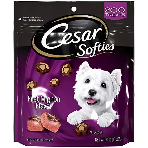 CESAR SOFTIES Chewy Small Dog Treats Filet Mignon Flavor, 18 oz. Pouch (200 Treats)