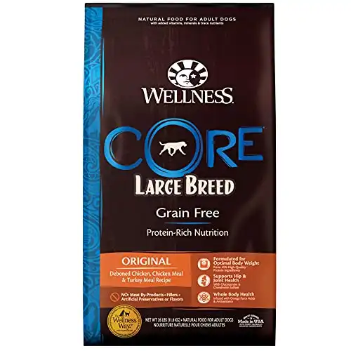 Wellness CORE Natural Grain Free Dry Dog Food, Large Breed, 26-Pound Bag