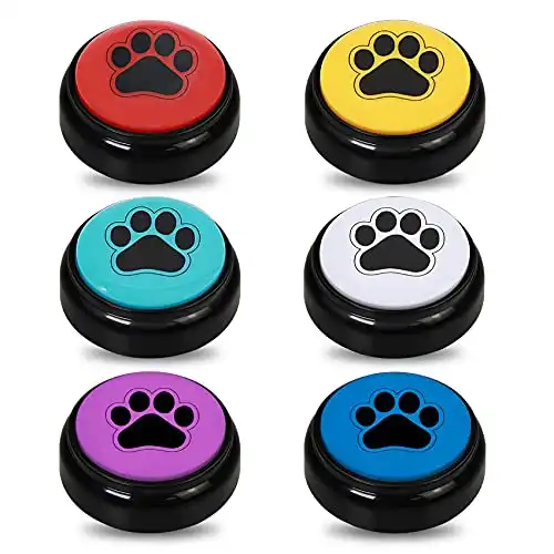 ChunHee Dog Speech Training Buttons Talking Sound Buttons-Recordable Buttons for Dogs-30 Seconds Record Button, Pack of 6 (Battery Included)