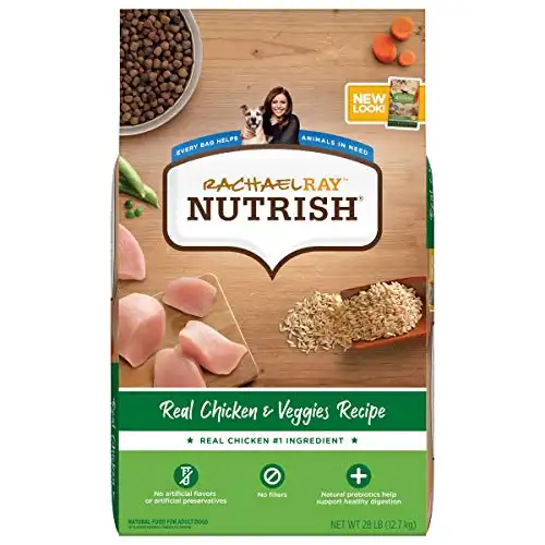 Rachael Ray Nutrish Premium Natural Dry Dog Food, Real Chicken & Veggies Recipe, 28 Pounds (Packaging May Vary)