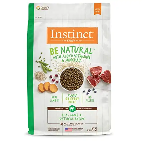 Instinct Be Natural Real Lamb & Oatmeal Recipe Natural Dry Dog Food by Nature's Variety, 12 lb. Bag