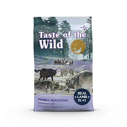 Taste of the Wild Sierra Mountain Grain-Free Canine Recipe with Roasted Lamb Dry Dog Food for All Life Stages, Made with High Protein from Real Lamb and Guaranteed Nutrients And Probiotics 28lb