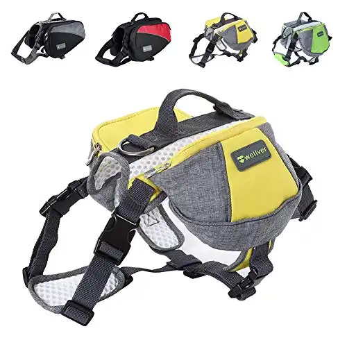 Wellver Dog Backpack Saddle Bag Travel Packs for Hiking Walking Camping