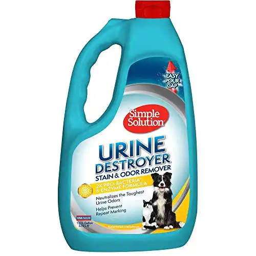 Simple Solution Pet Urine Destroyer | Enzymatic Cleaner with 2X Pro-Bacteria Cleaning Power | Targets Urine Stains and Odors | 1 Gallon