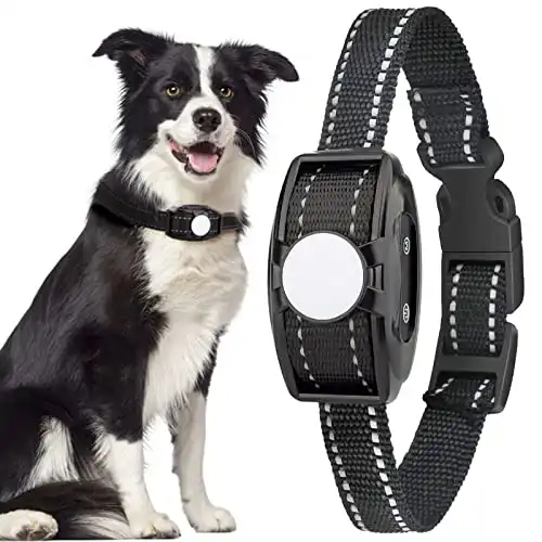 Ropetty Dog Bark Collar,Rechargeable No Shock Collar for Dogs Adjustable Sensitivity with Beep Vibration,Waterproof Anti Barking Device Training Small Medium Large Dogs, Black