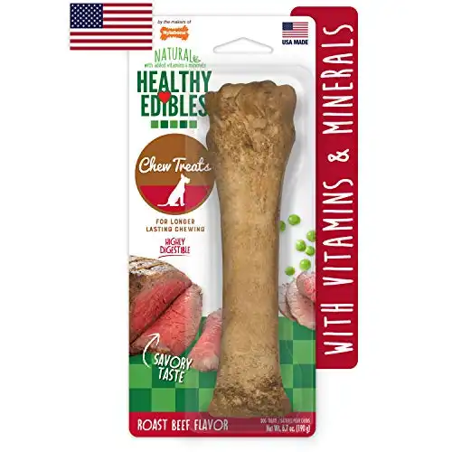 Nylabone Healthy Edibles All-Natural Long Lasting Roast Beef Chew Treats Roast Beef Flavor Souper - 50+ lbs., Brown, 1 Ct (NE805P)