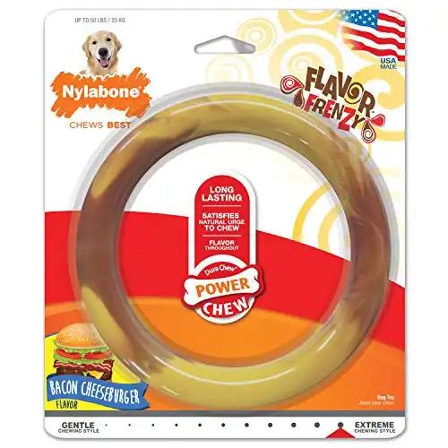 Nylabone Power Chew Smooth Ring Dog Chew Toy Bacon Cheeseburger Large/Giant (1 Count)