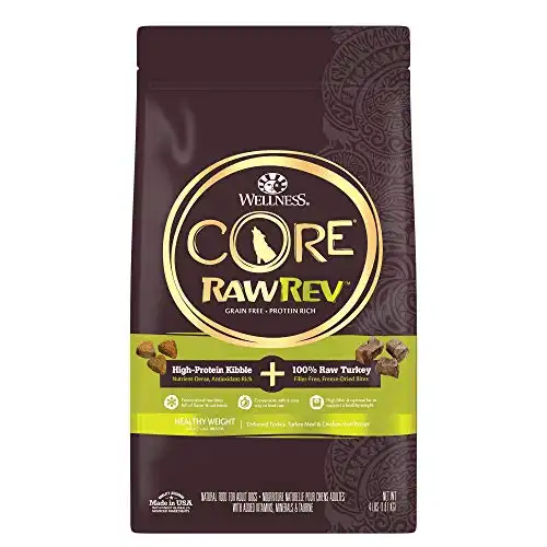 Wellness CORE Rawrev Grain Free Natural Dry Dog Food, Healthy Weight Deboned Turkey & Chicken With Freeze Dried Turkey Recipe, 4-Pound Bag