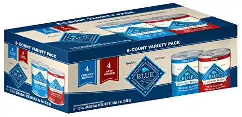 Blue Buffalo Homestyle Recipe Natural Adult Wet Dog Food Variety Pack, Chicken & Beef 12.5-oz Can (8 Count- 4 of Each Flavor)