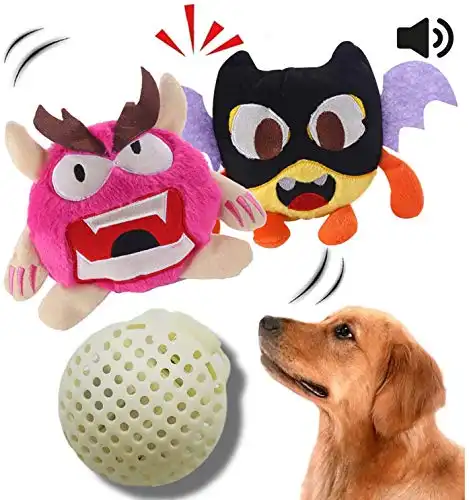 NEILDEN Upgrade Interactive Squeaky Dog Toys Plush Puppy Chew Toys Giggle Dog Balls Durable for Tug and Fetch Pet Toys for Small Dogs