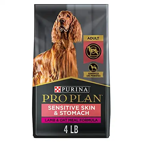 Purina Pro Plan Sensitive Skin and Sensitive Stomach Dog Food With Probiotics for Dogs, Lamb & Oat Meal Formula - 4 lb. Bag