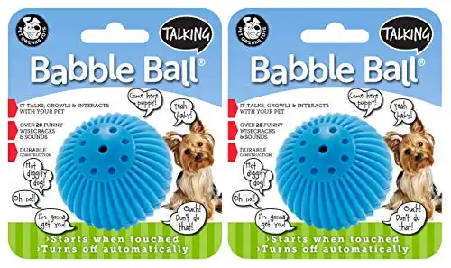 Pet Qwerks 2 Pack of Talking Babble Ball Interactive Dog Toys, Small - Wisecracks & Makes Funny Sounds, Electronic Ball That Talks & Makes Noises