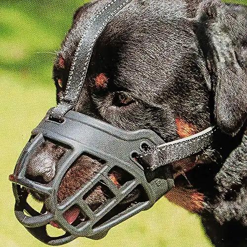 BARKLESS Dog Muzzle,Soft Basket Silicone Muzzles for Dog, Best to Prevent Biting, Chewing and Barking, Allows Drinking and Panting, Used with Collar