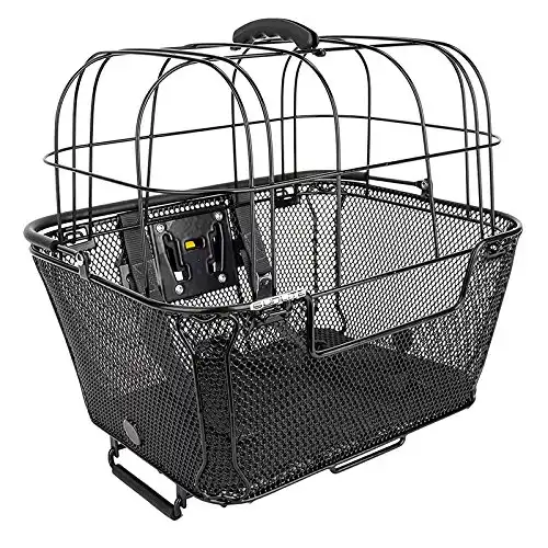 SUNLITE RackTop/Handlebar pet Friendly QR Basket, 15.7 x 16.9 x 12, Black