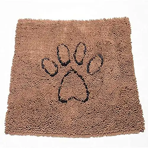Dog Gone Smart Dirty Dog Microfiber Doormat, Super Absorbent, Machine Washable with Non-Slip Backing, Large, Brown