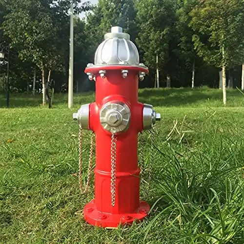 Fake Fire Hydrant for Dogs to Peed on, Dog Fire Hydrant Pee Post, 14.5" Backyard Decor Outdoor Statues Firefighter Gifts for Men (14.5")