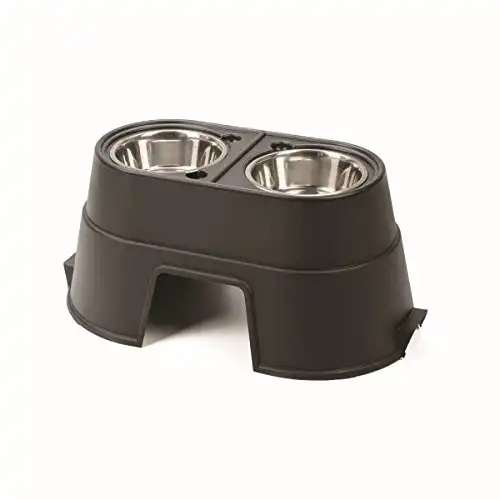 OurPets Comfort Diner Elevated Dog Food Dish (Raised Dog Bowls Available in 4 inches, 8 inches and 12 inches for Large Dogs, Medium Dogs and Small Dogs), Black, 12-inch