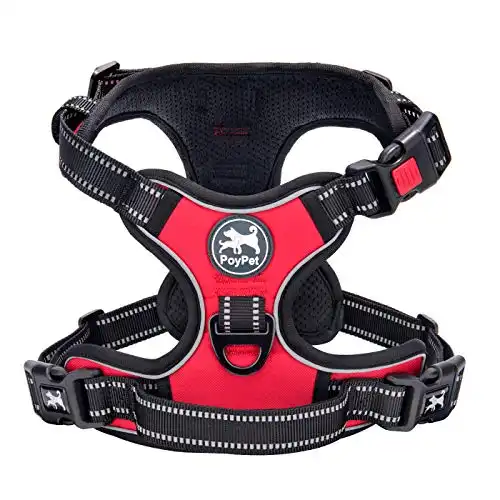 PoyPet No Pull Dog Harness, No Choke Front Clip Dog Reflective Harness