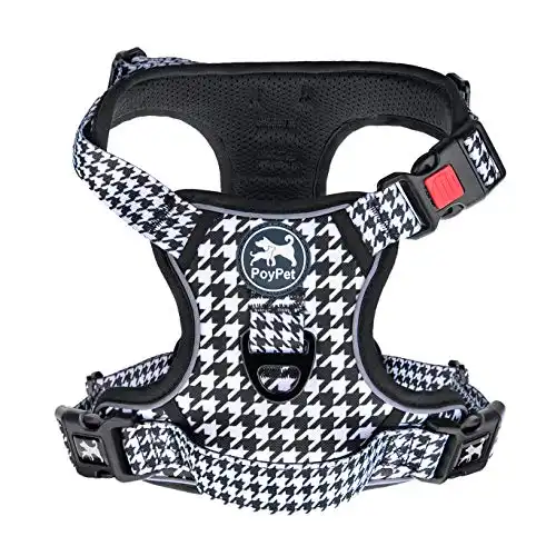 PoyPet No Pull Dog Harness, Reflective Adjustable No Choke Pet Vest with Front & Back