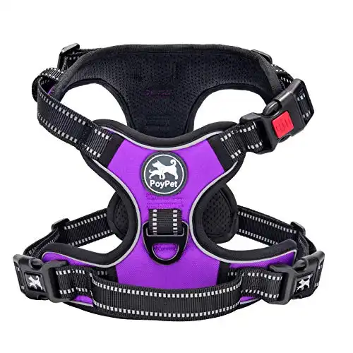 PoyPet No Pull Dog Harness, Reflective Comfortable Vest Harness