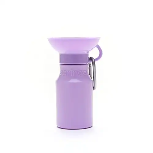 Springer Dog Travel Water Bottle | As Seen on Shark Tank | Patented, Leak-Proof, Portable Water Bottle for Dogs | BPA-Free 15oz Mini Lilac