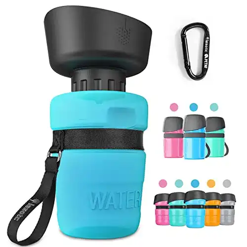 lesotc 2022 Upgraded Pet Water Bottle for Dogs,Dog Water Bottle Foldable,Leak Proof Dog Travel Water Bottle,Dog Water Dispenser,Lightweight & Convenient for Outdoor Walking,Hiking,Travel,BPA Free