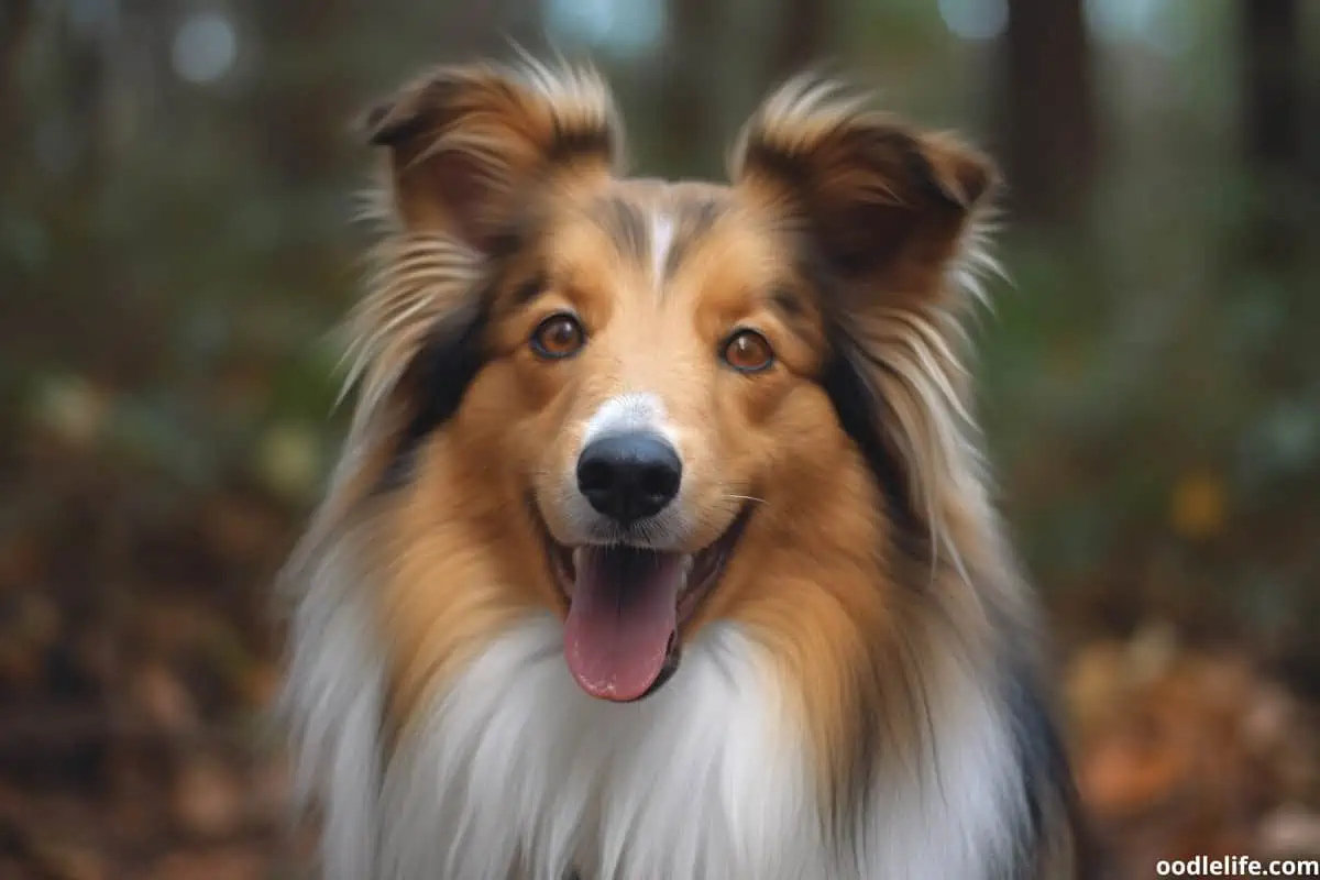 A Shetland Sheepdog with beautiful Golden eyes.