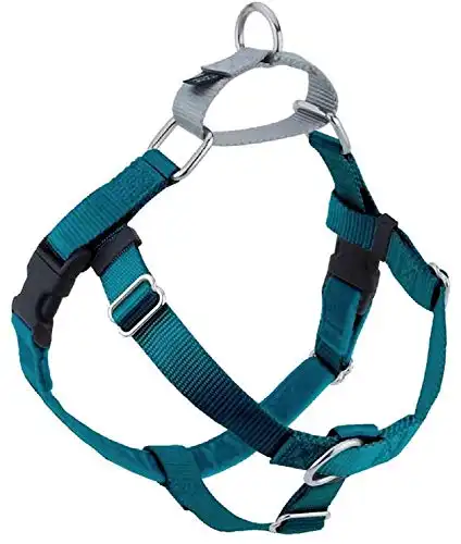2 Hounds Design Freedom No Pull Dog Harness | Adjustable Gentle Comfortable Control for Easy Dog Walking | for Small Medium and Large Dogs | Made in USA | Leash Not Included | 5/8" XS Teal