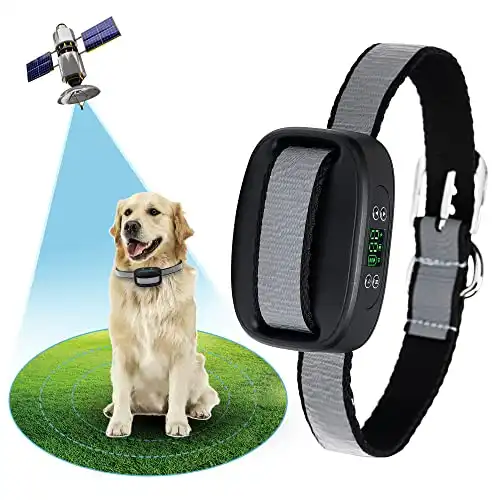 LovelyPez GPS Wireless Dog Fence,Electric Dog Fence with GPS,Adjustable Warning Strength, Rechargeable,Range 98-3281 ft,Pet Containment System, Harmless and Suitable for All Medium and Large Dogs