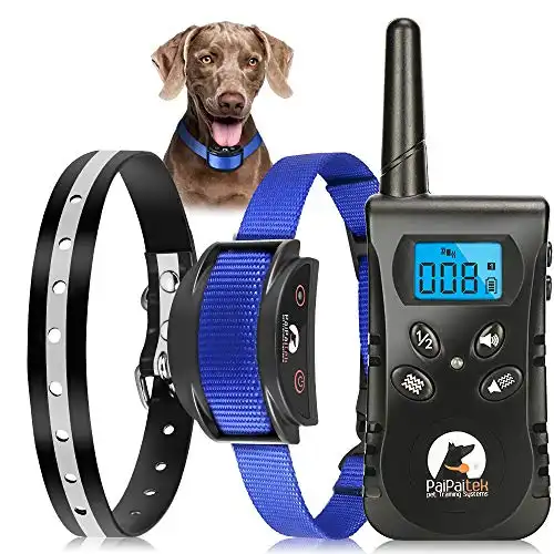 Paipaitek No Shock Dog Training Collar with Remote Vibration Beep Collar for Deaf Puppy Dogs Waterproof Rechargeable Humane Dog Widgets Training Collar