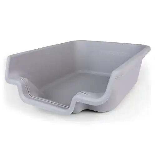 PuppyGoHere Dog Litter Box, Misty Gray, Extra Large Size, Durable & Pet Safe Puppy Litter Box, Indoor Open Top Entry Dog Litter Pan, Comfortable for Dogs, Great for Dogs up to 35 lbs