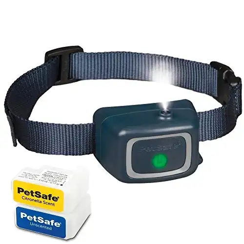 PetSafe Spray Bark Dog Collar, Automatic No Bark Device for Dogs 8 lb. and Up - Rechargeable and Water-Resistant – Includes Citronella and Unscented Spray Refills & USB Charging Cable, Navy