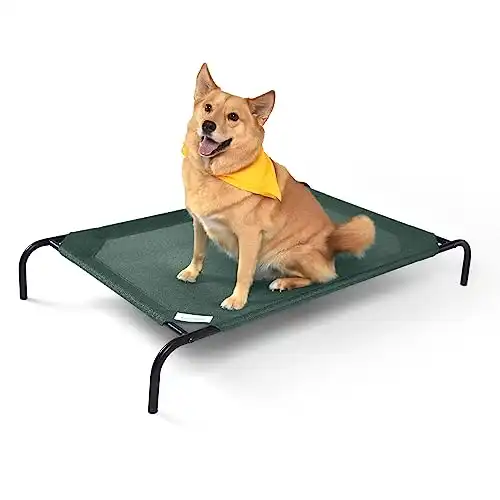 Coolaroo The Original Cooling Elevated Dog Bed, Indoor and Outdoor, Large, Brunswick Green
