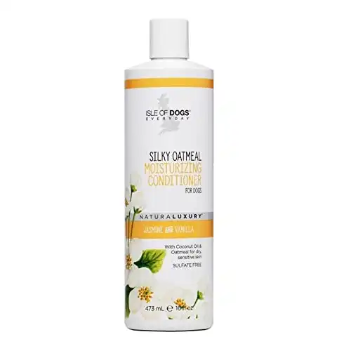 Isle of Dogs - Everyday Natural Luxury Silky Oatmeal Conditioner - Jasmine + Vanilla - Sulfate & Paraben Free Formula - Conditioner With Oatmeal & Jojoba Oil For A Silky Coat - 1 Gal, 16 Fl Oz