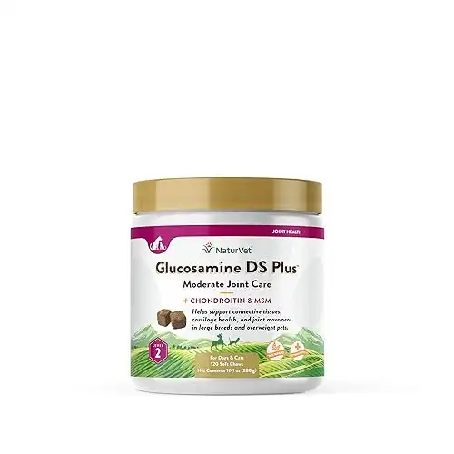 NaturVet Glucosamine DS Plus 120 Chews Supports Healthy Hip & Joint Function