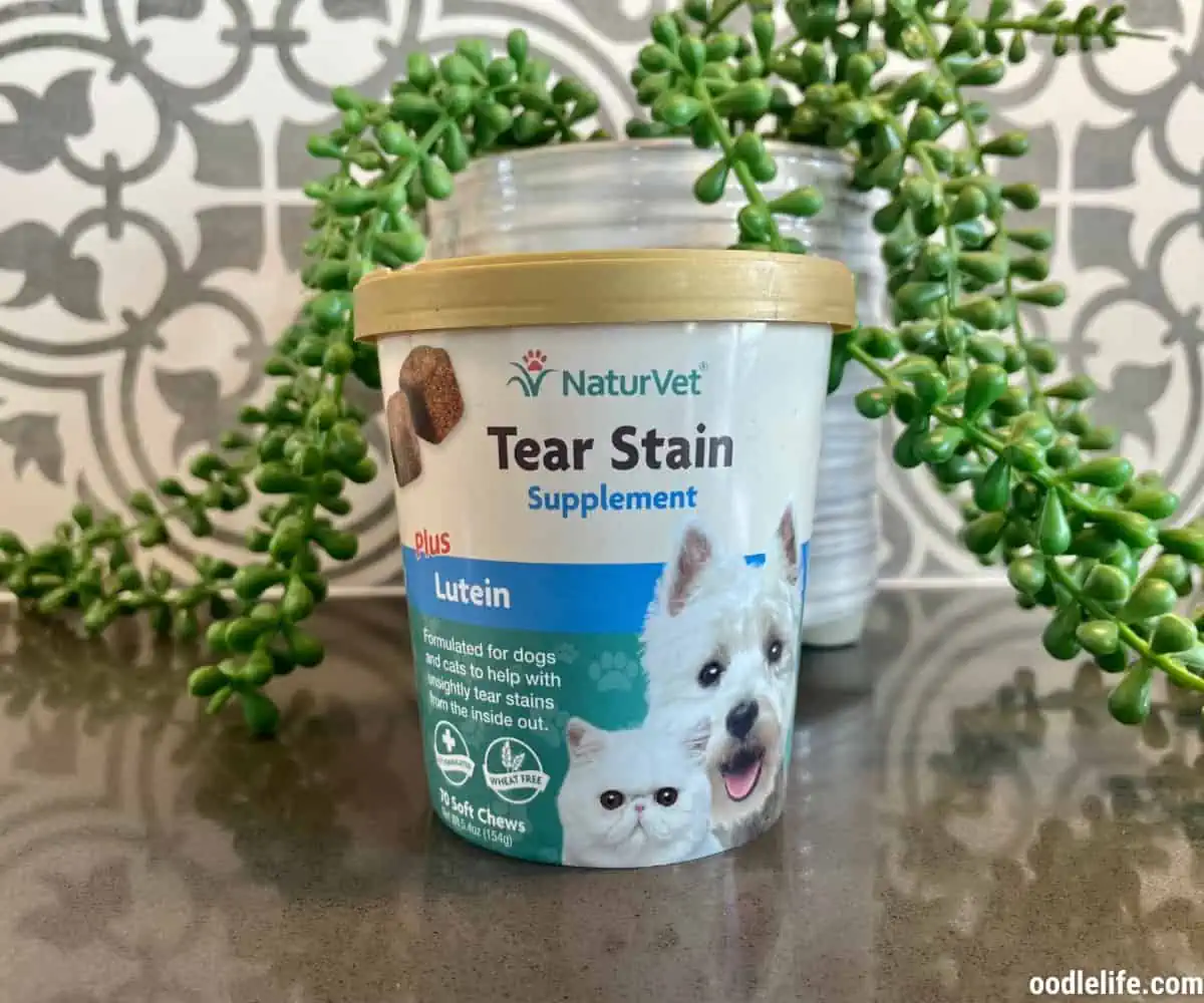 our photo of the naturvet tear stain supplement that we tested long term