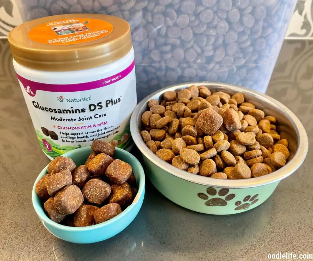 Glucosamine supplements and the kibble you will have to try and hide them in
