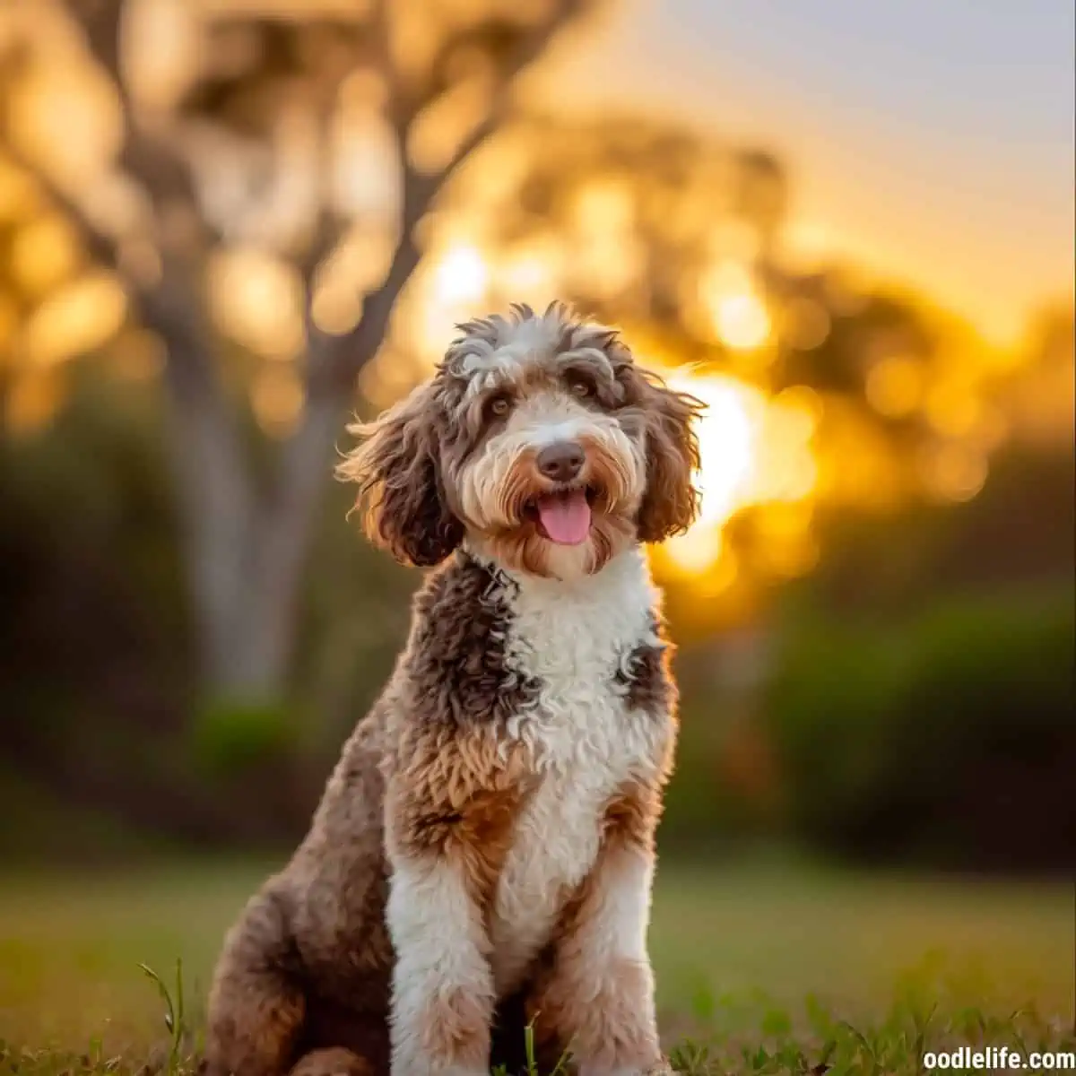 Tricolor Labradoodle. Almost Bernedoodle style.