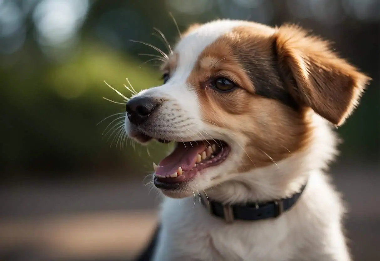A puppy's teeth gradually stop biting as it grows older, typically around 6 to 8 months of age