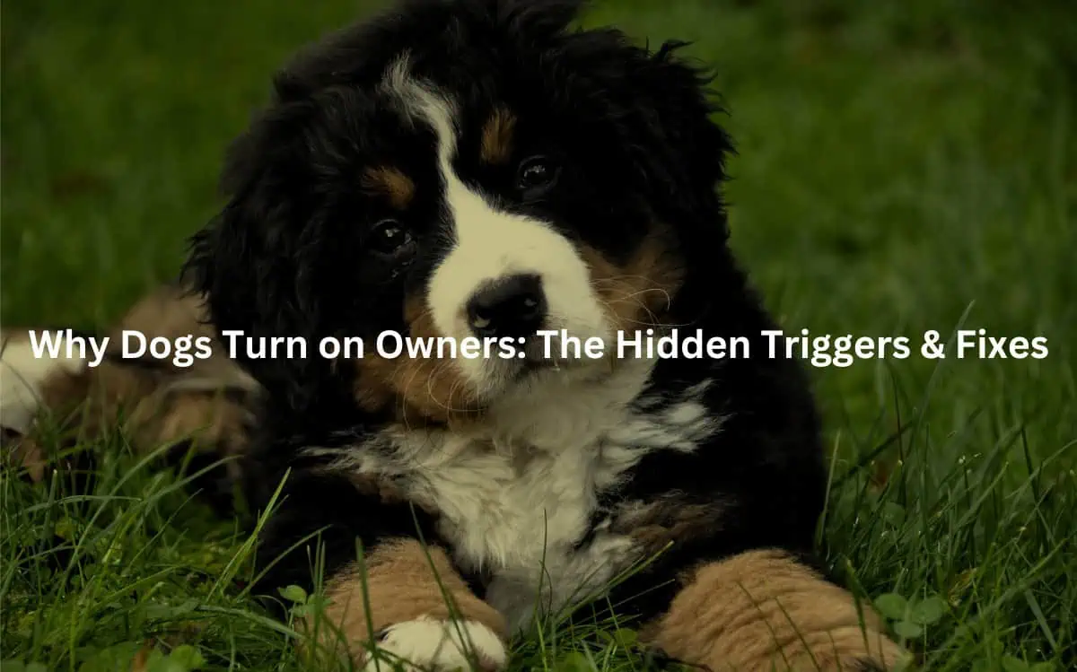 A friendly Bernese mountain dog gazing directly at the camera from a grassy field.